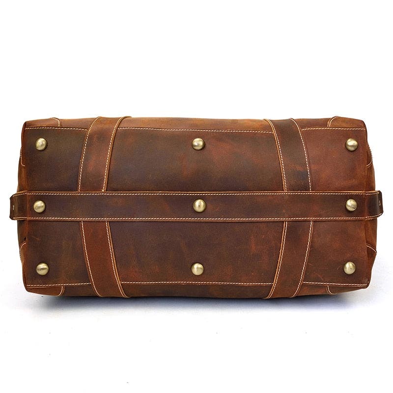 The Eira Duffle Bag | Vintage Leather Weekender, Alternate, color, Dark Brown
