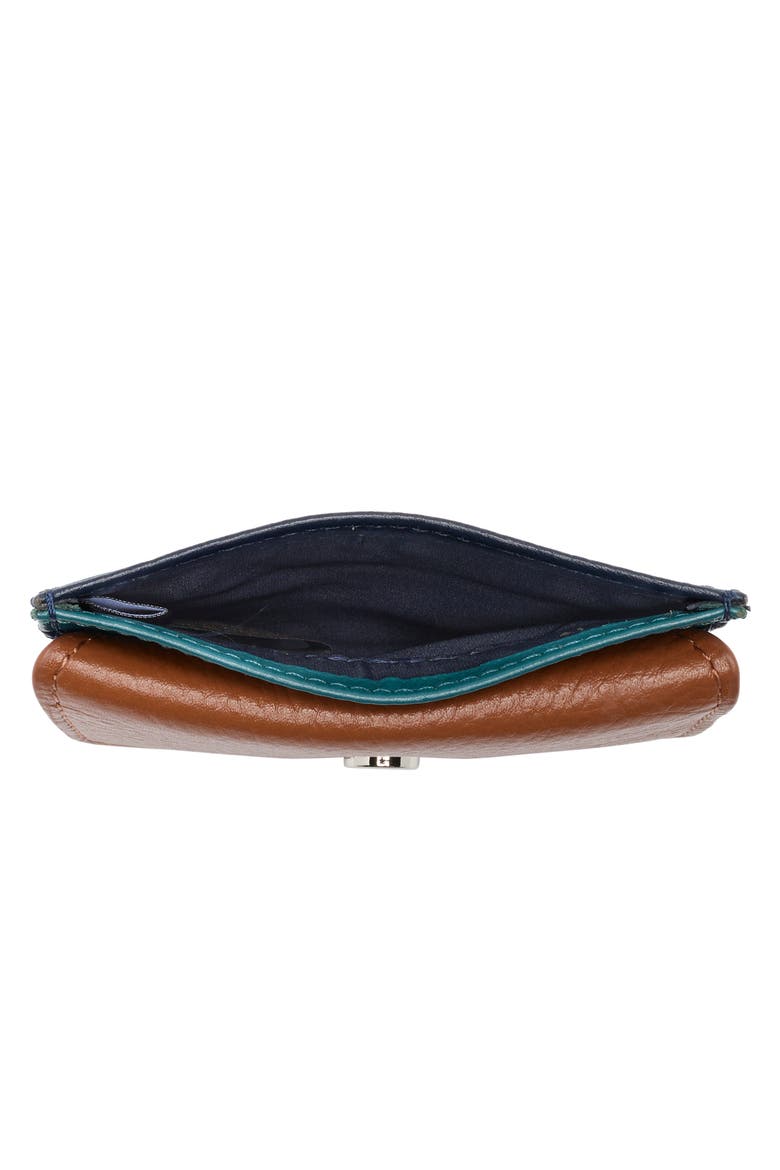 Fiona Leather Card Case, Alternate, color, NAVY/ COGNAC/ TEAL