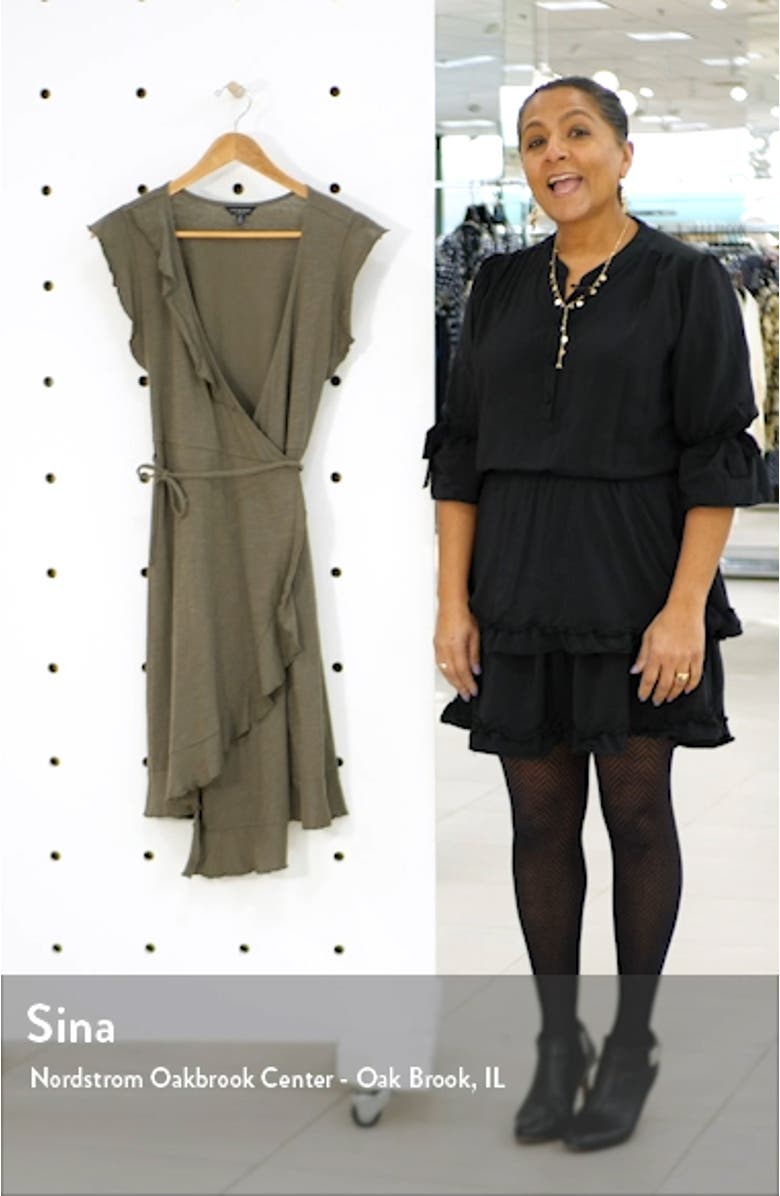 Spring Fling Ruffle Cotton Knit Wrap Dress, sales video thumbnail