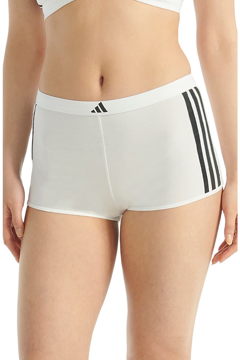 3-Stripes Boyshorts, Main, color, WHITE