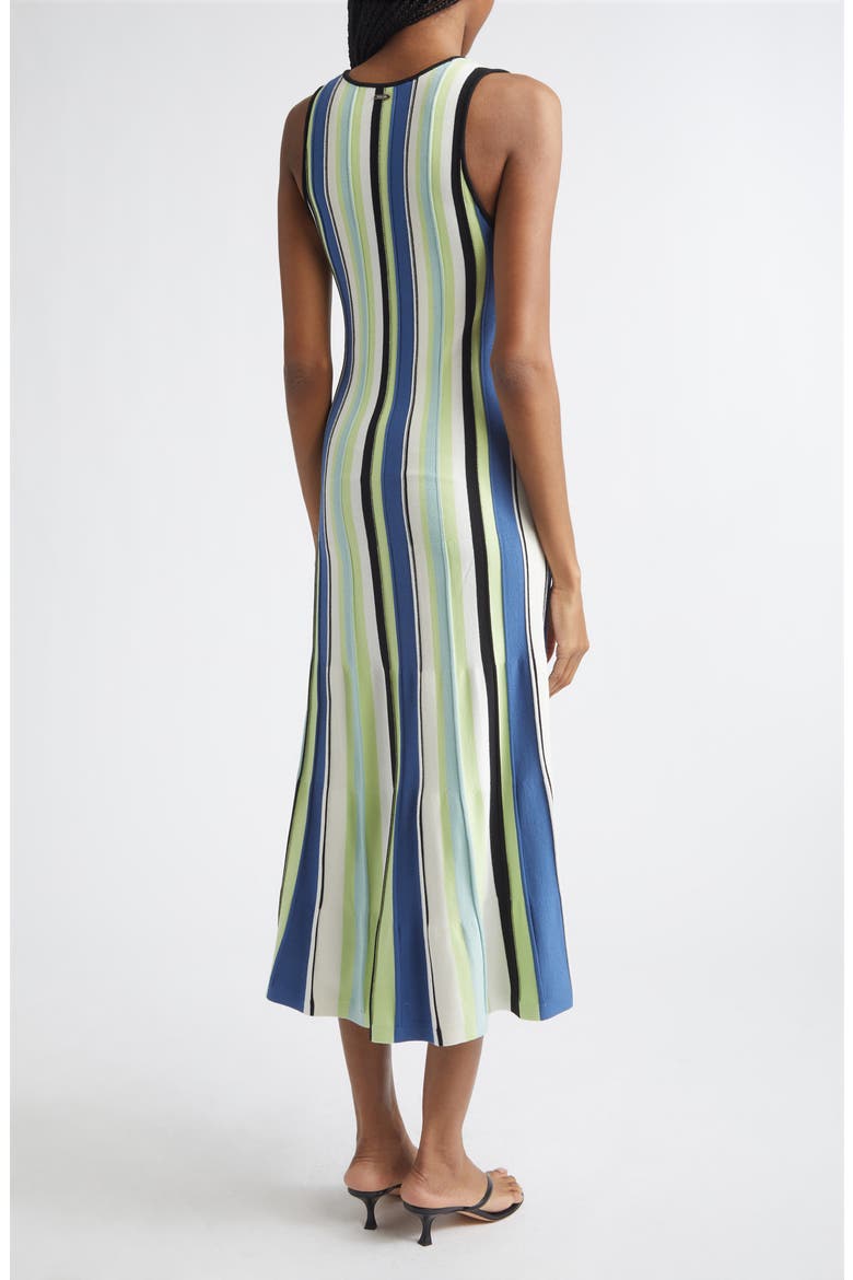 Fifi Vertical Stripe A-Line Knit Midi Dress, Alternate, color, OCEAN/ KEYLIME MULTI