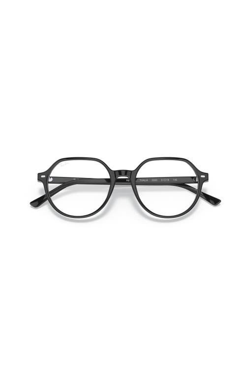 Ray Ban Ray-ban 49mm Round Optical Glasses In Black