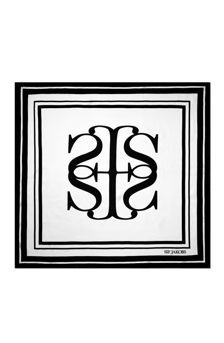 Sif Jakobs Jewellery Silk Scarf Square, Main, color, Black And White