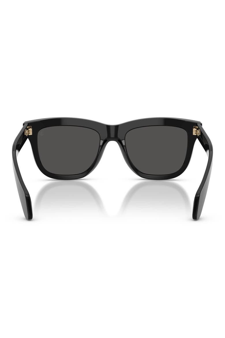 Bronzz 52mm Pillow Sunglasses, Alternate, color, SHINY BLACK / SOLID DARK GREY