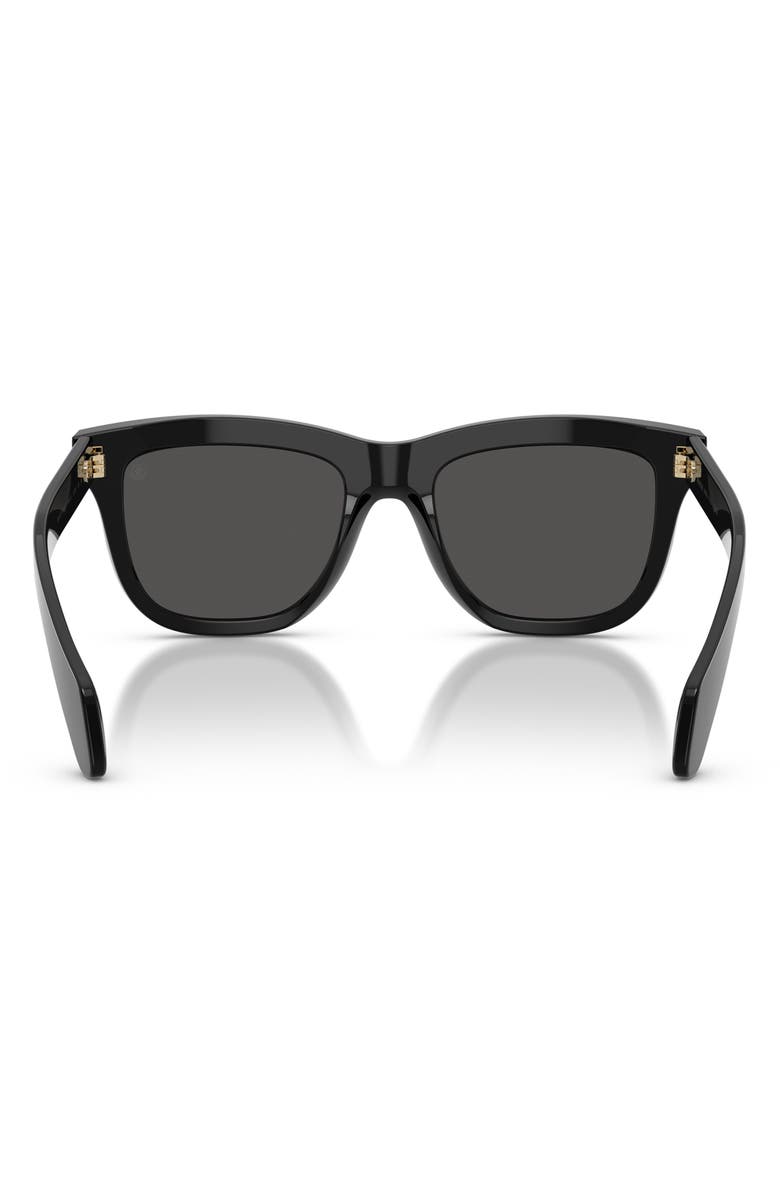 Moncler Bronzz 52mm Pillow Sunglasses, Alternate, color, Shiny Black / Solid Dark Grey