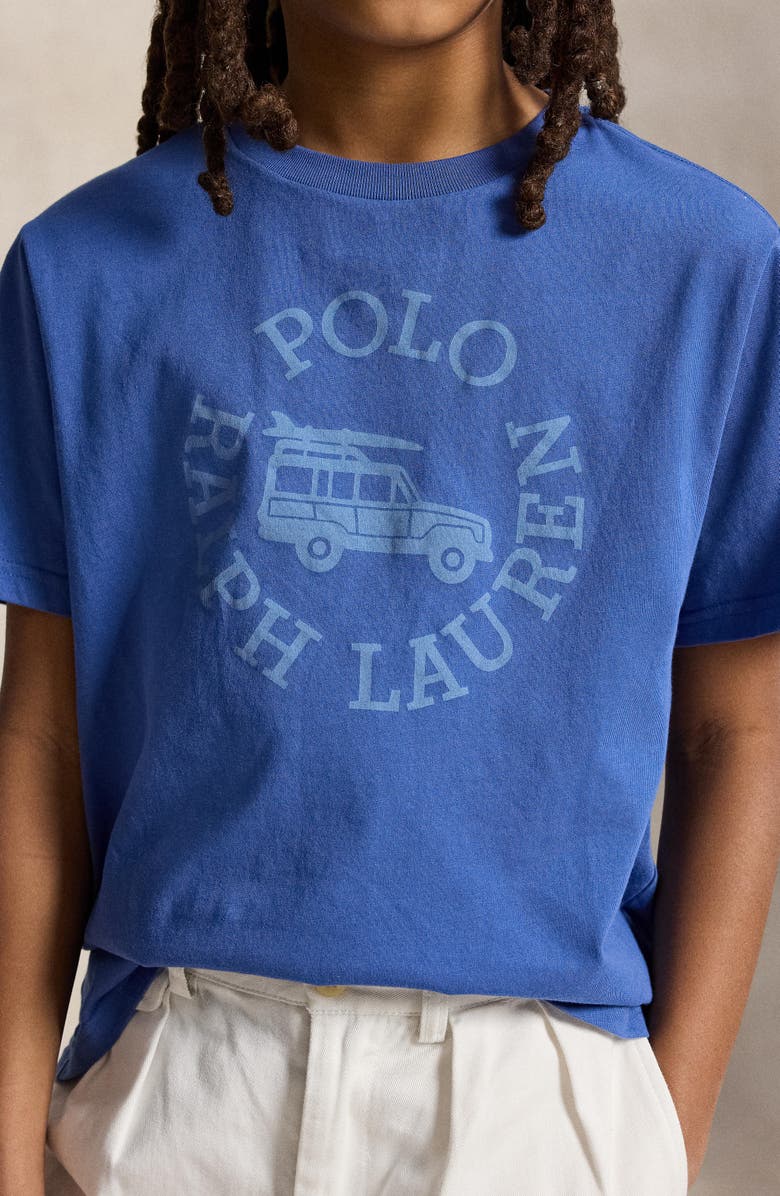Polo Ralph Lauren Kids' Logo Graphic Cotton Jersey T-Shirt, Alternate, color, Bai Blue