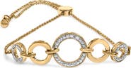 Haus of Brilliance 14K Yellow Gold Plated .925 Sterling Silver 1/10 Cttw Diamond Infinity Loop Adjustable Bolo Tennis Bracelet