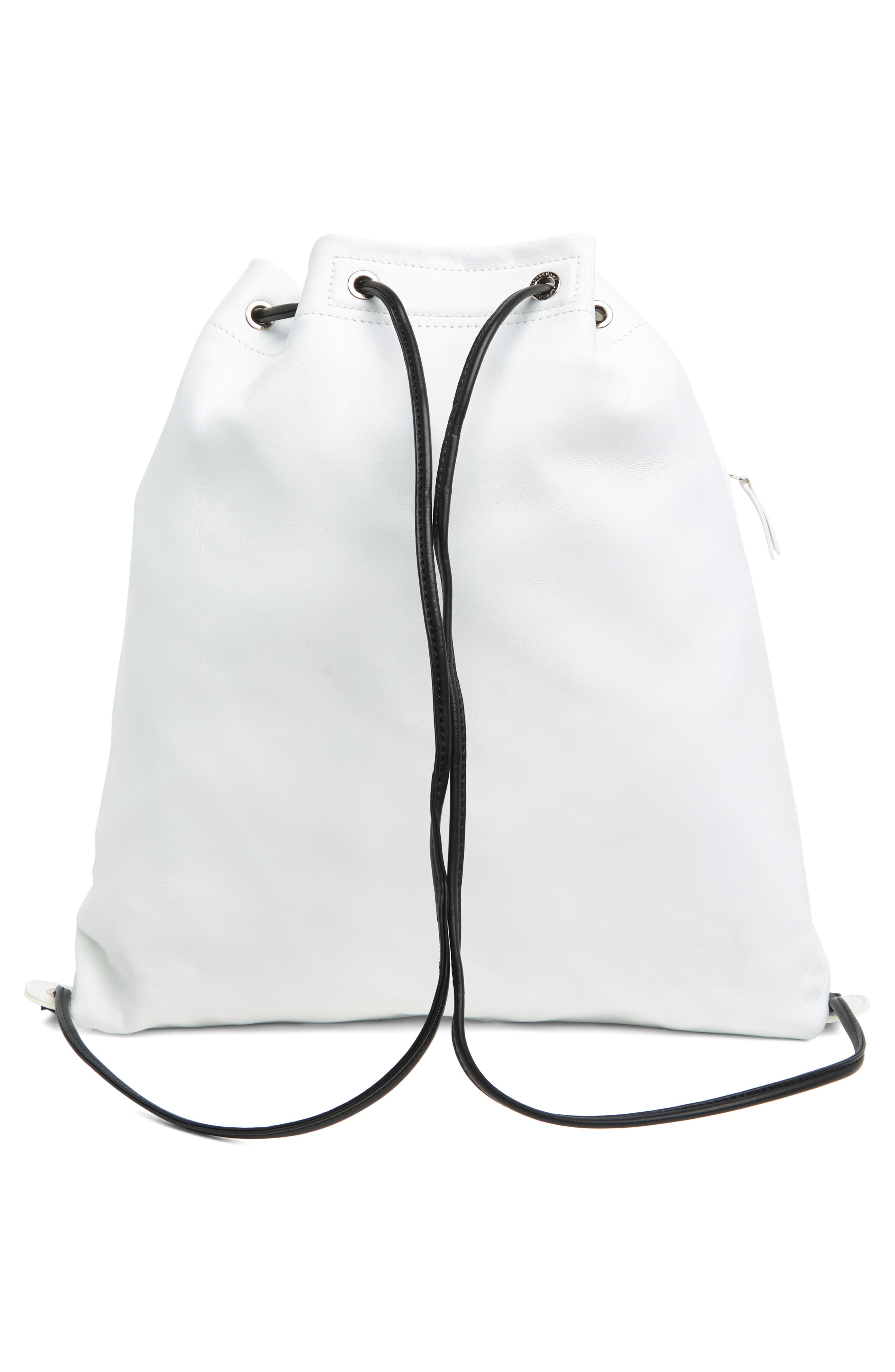 Longchamp Recycled Drawstring Backpack, Alternate, color, White