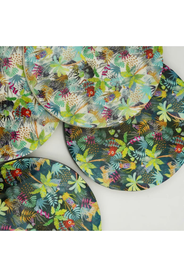 Jungle Bloom Coasters, Alternate, color, Jungle