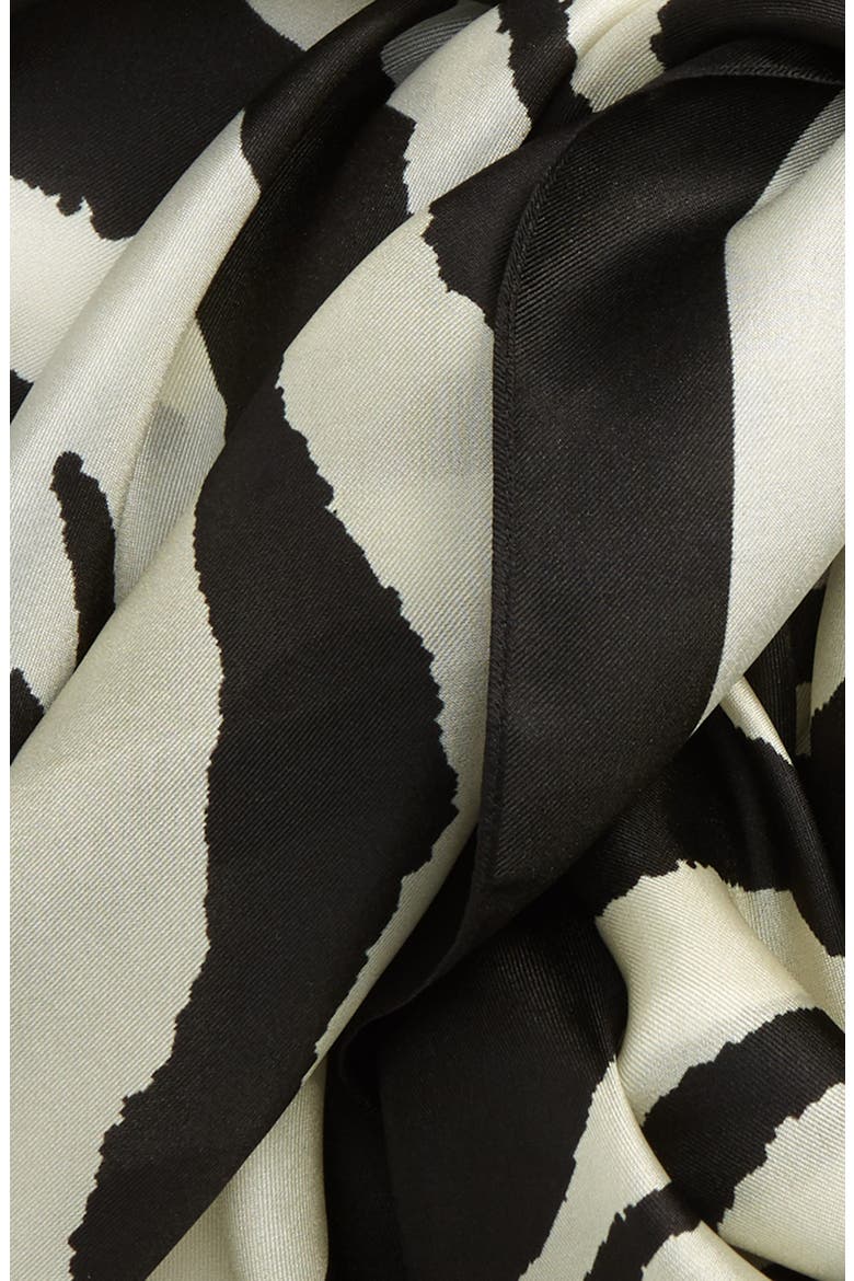 Zebra Stripe Square Silk, Alternate, color, BLACK