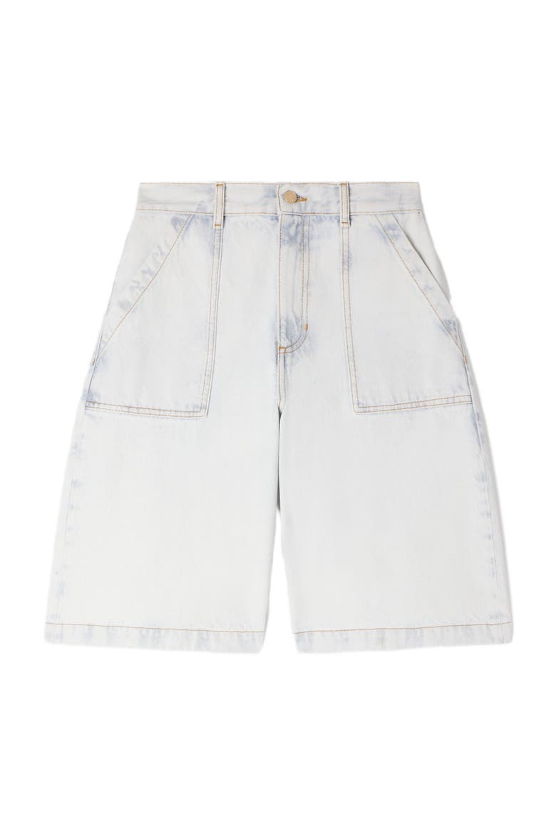 Washed denim Bermuda shorts, Alternate, color, Light bu jean