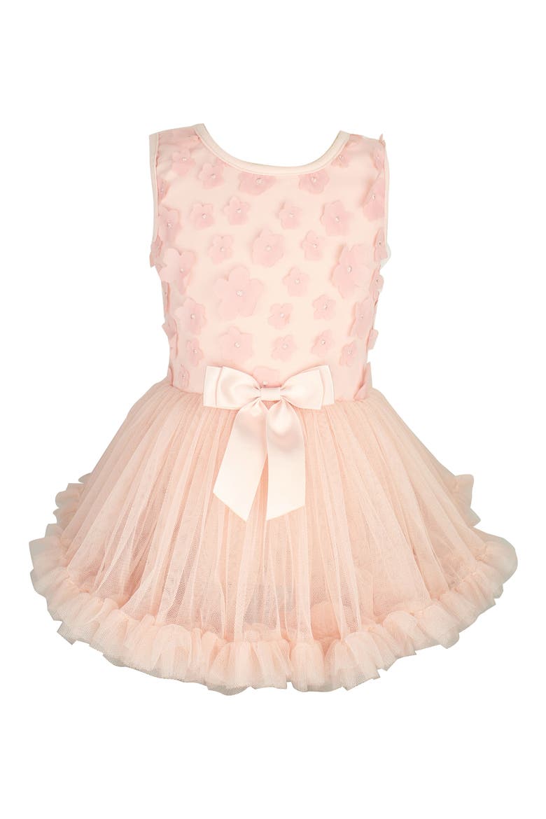 Flower Appliqué Tutu Dress, Main, color, PINK