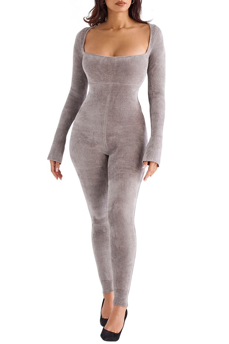 Isis Chenille Long Sleeve Jumpsuit, Main, color, MINK