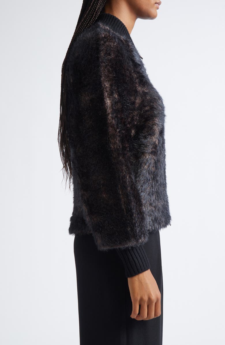 Emporio Armani Faux Fur Jacket, Alternate, color, Solid Black