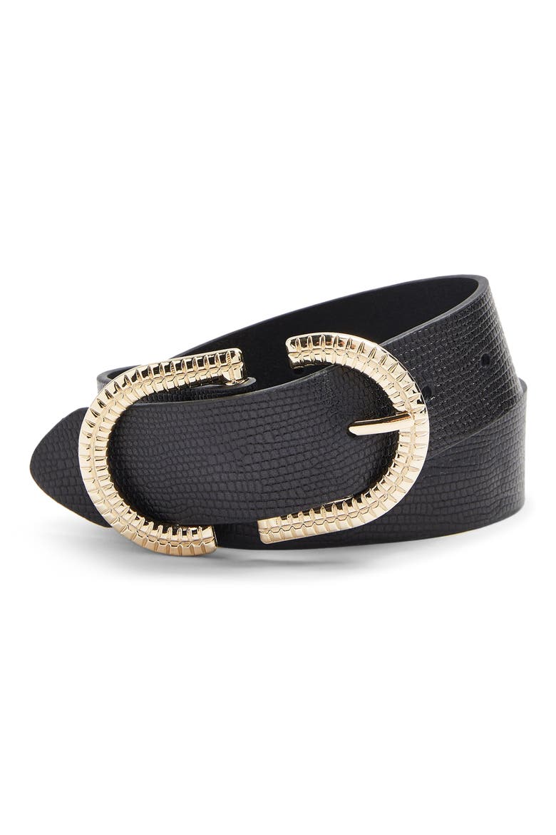 Textured Logo Belt, Main, color, BLACK