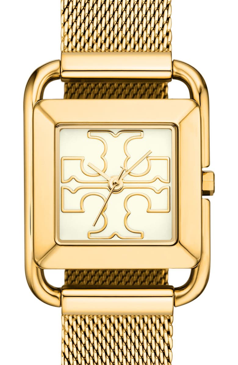 Tory Burch The Miller Square Mesh Strap Watch, 24mm, Alternate, color,