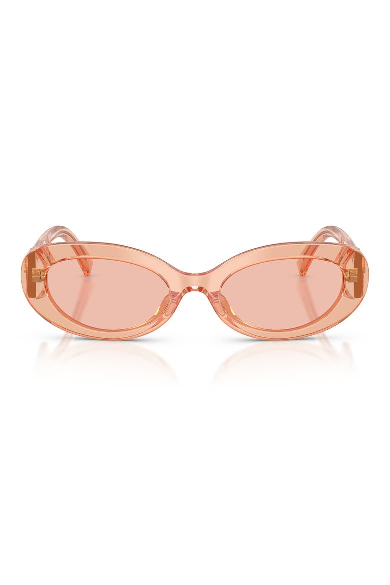 53mm Oval Sunglasses, Main, color, NUDE TRANSPARENT / DARK PINK