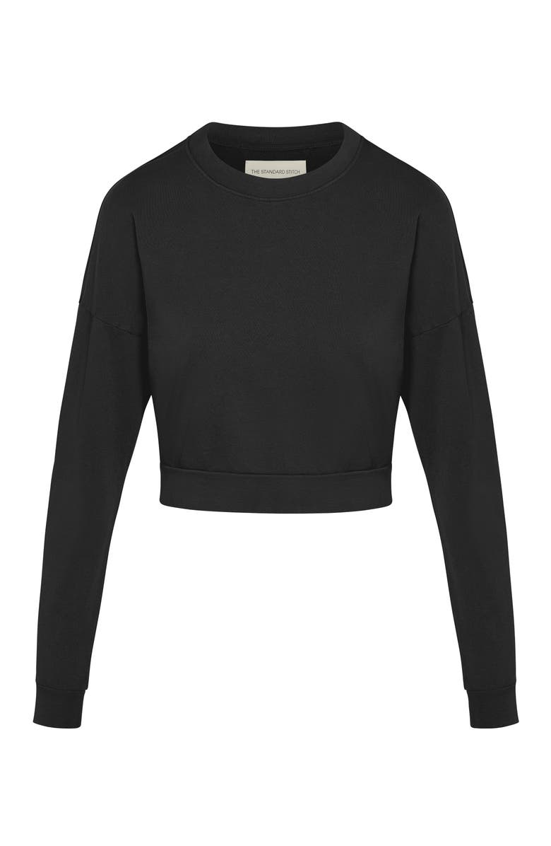 The Standard Stitch The Crop Sweatshirt, Alternate, color, Vintage Black