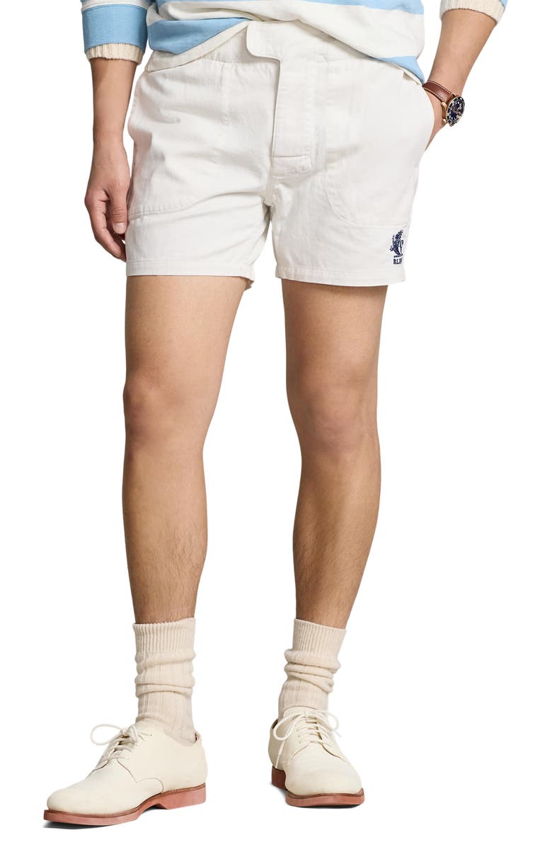 Polo Ralph Lauren Cotton Twill Rugby Shorts, Main, color,