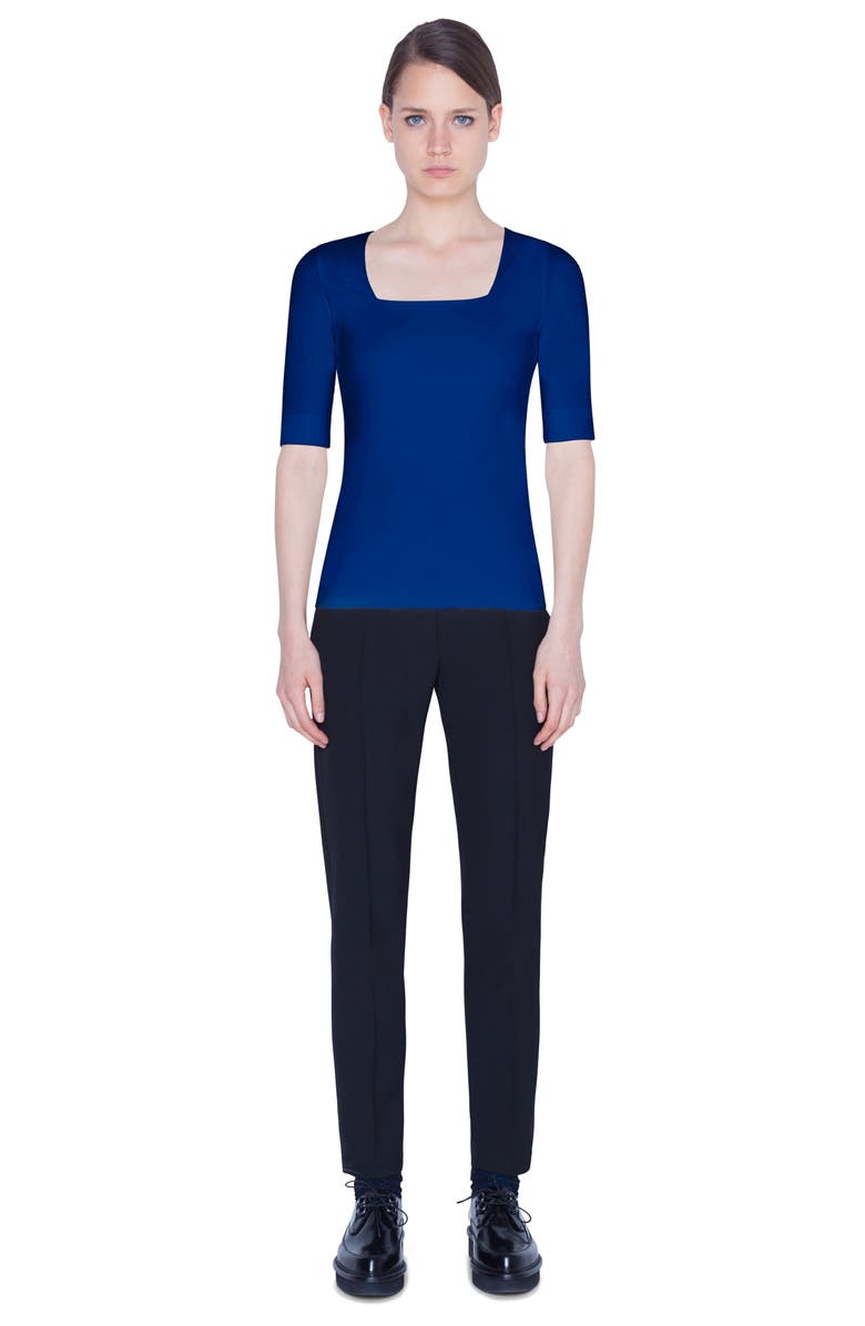 Akris punto Square Neck Jersey Top, Alternate, color,
