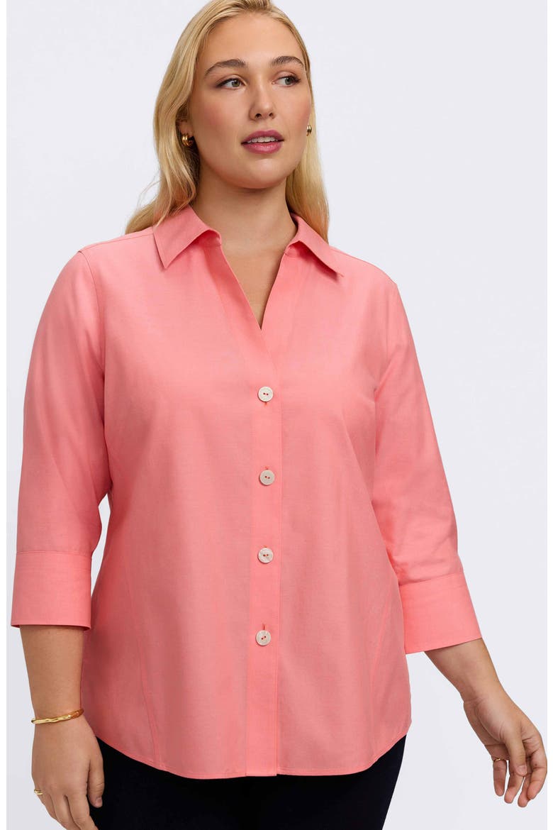Paityn Non-Iron Button-Up Shirt, Alternate, color, CORAL REEF