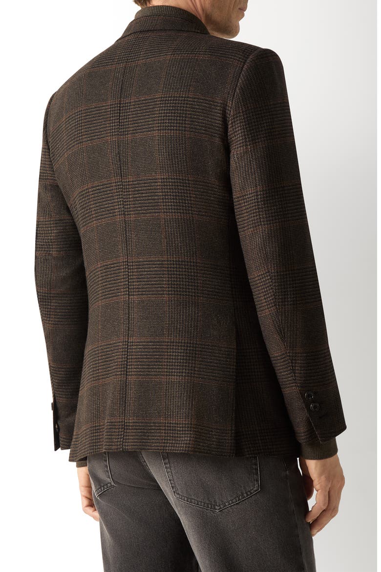Regular Fit Plaid Cashmere Sport Coat, Alternate, color, Dark Olive Green/Black