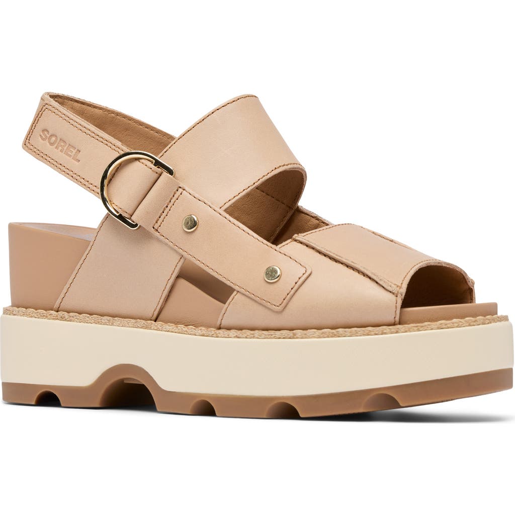 Sorel Joani Leather Grip Comfort Sandals In Brown