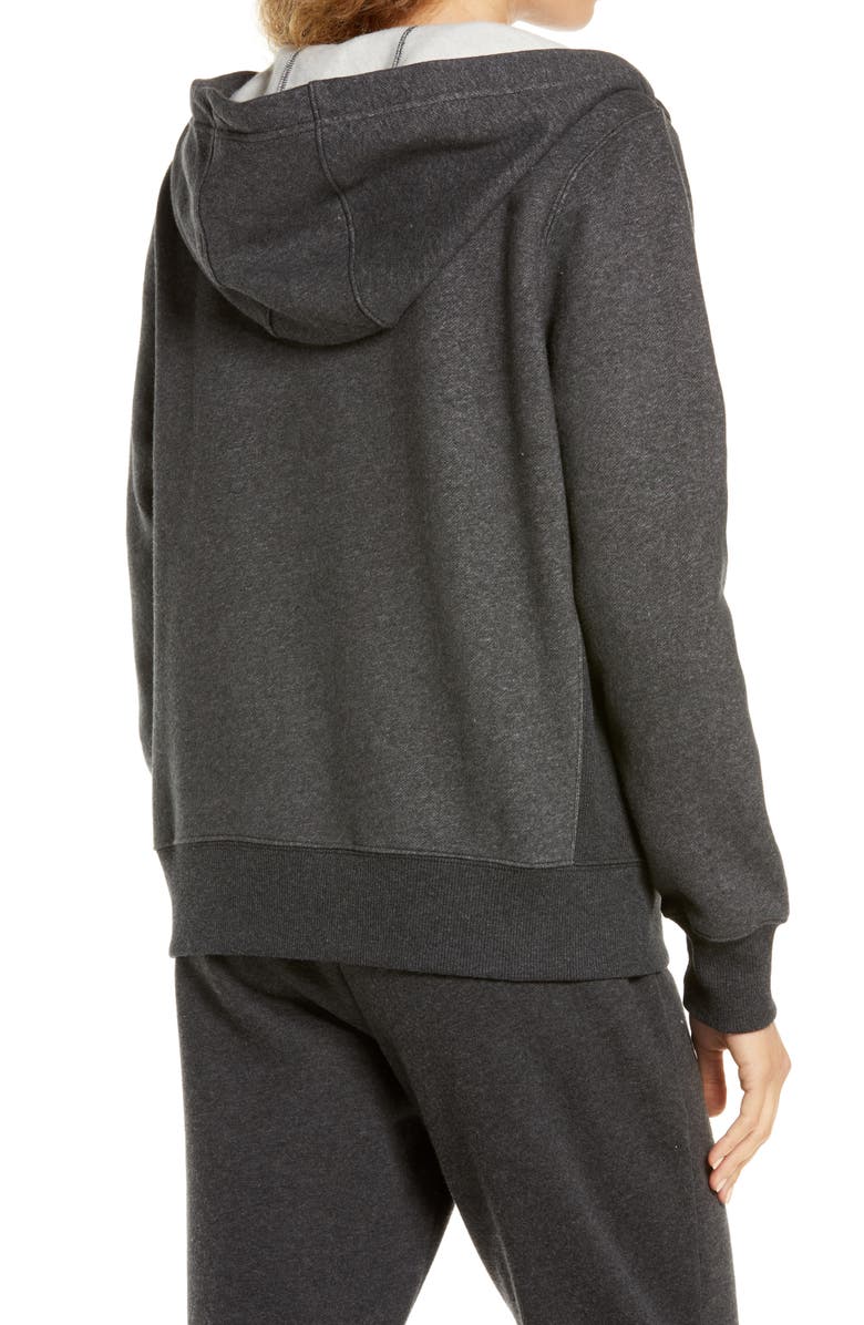 Zella Cara Full Zip Hoodie, Alternate, color, Grey Dark Charcoal Heather