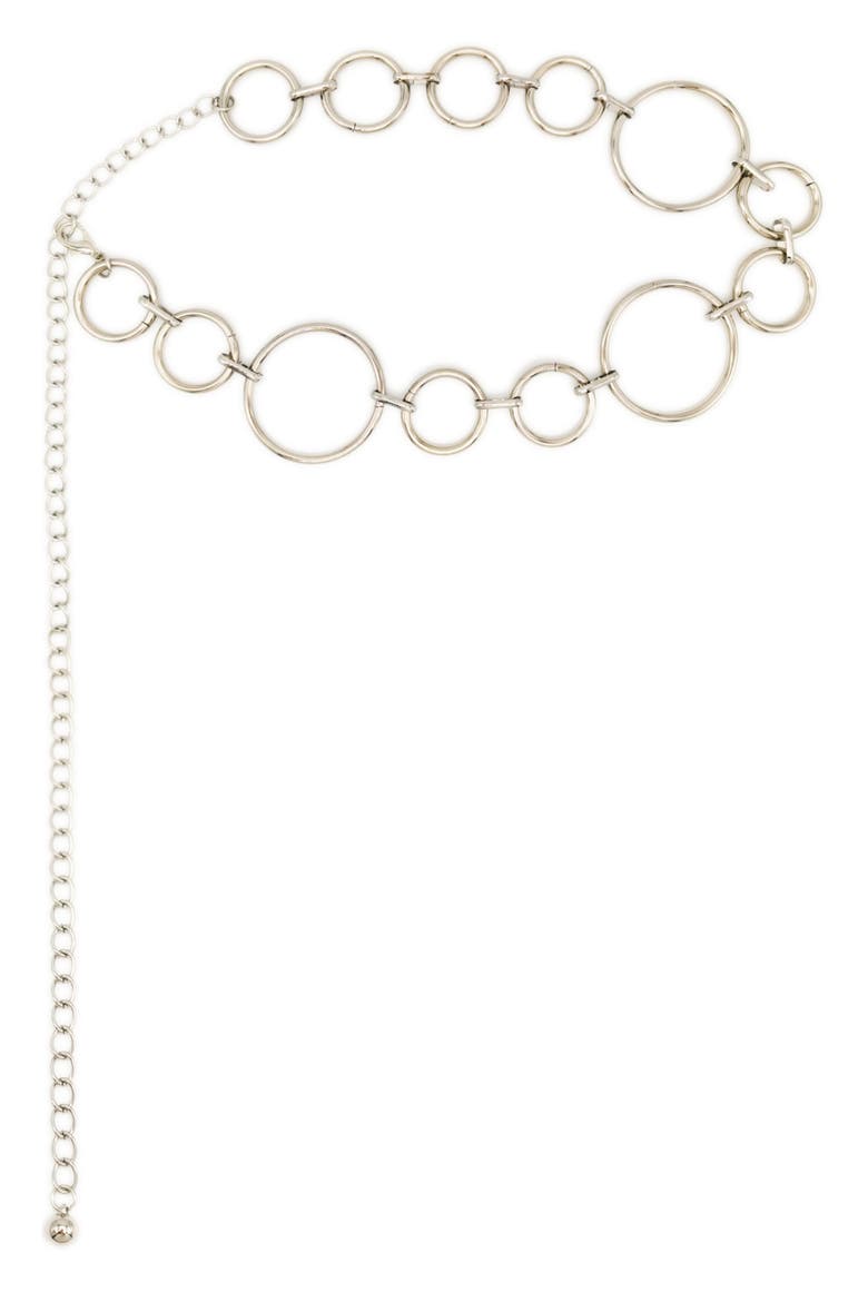 Circle Chain Belt, Main, color, SILVER