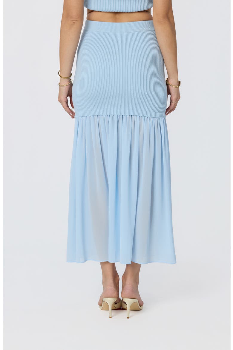 Halie Mixed Media Maxi Skirt, Alternate, color, LIGHT BLUE