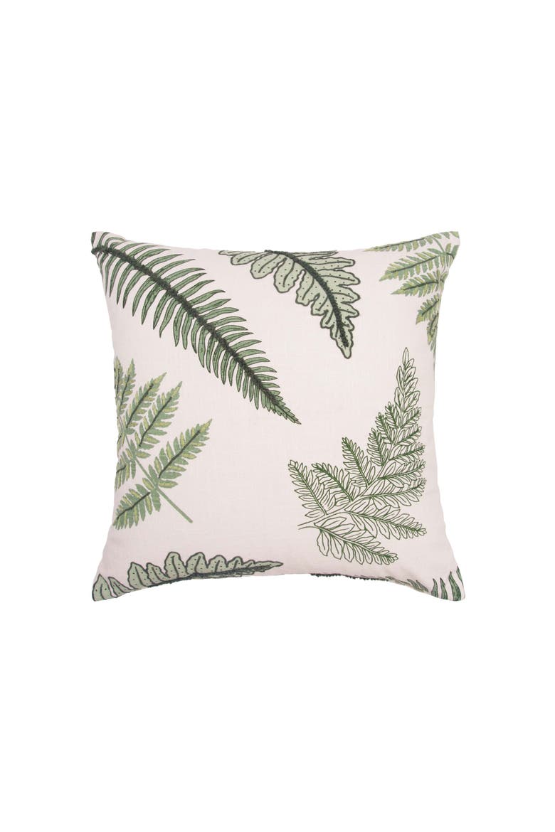 Botanical Forest Reversible Striped Graphic Print Woven Throw Pillow, 18" x 18", Main, color, Green