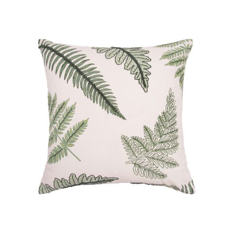 Botanical Forest Reversible Striped Graphic Print Woven Throw Pillow, 18" x 18"