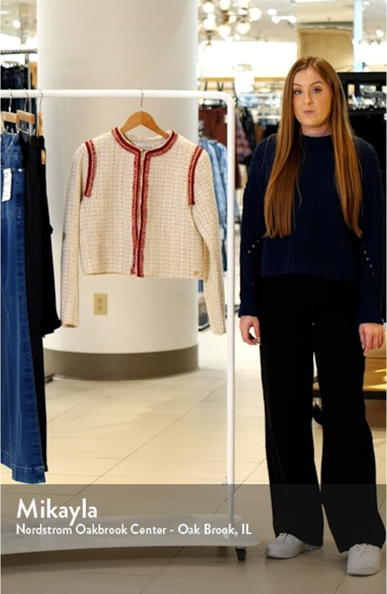 Wool Blend Crop Tweed Jacket, sales video thumbnail