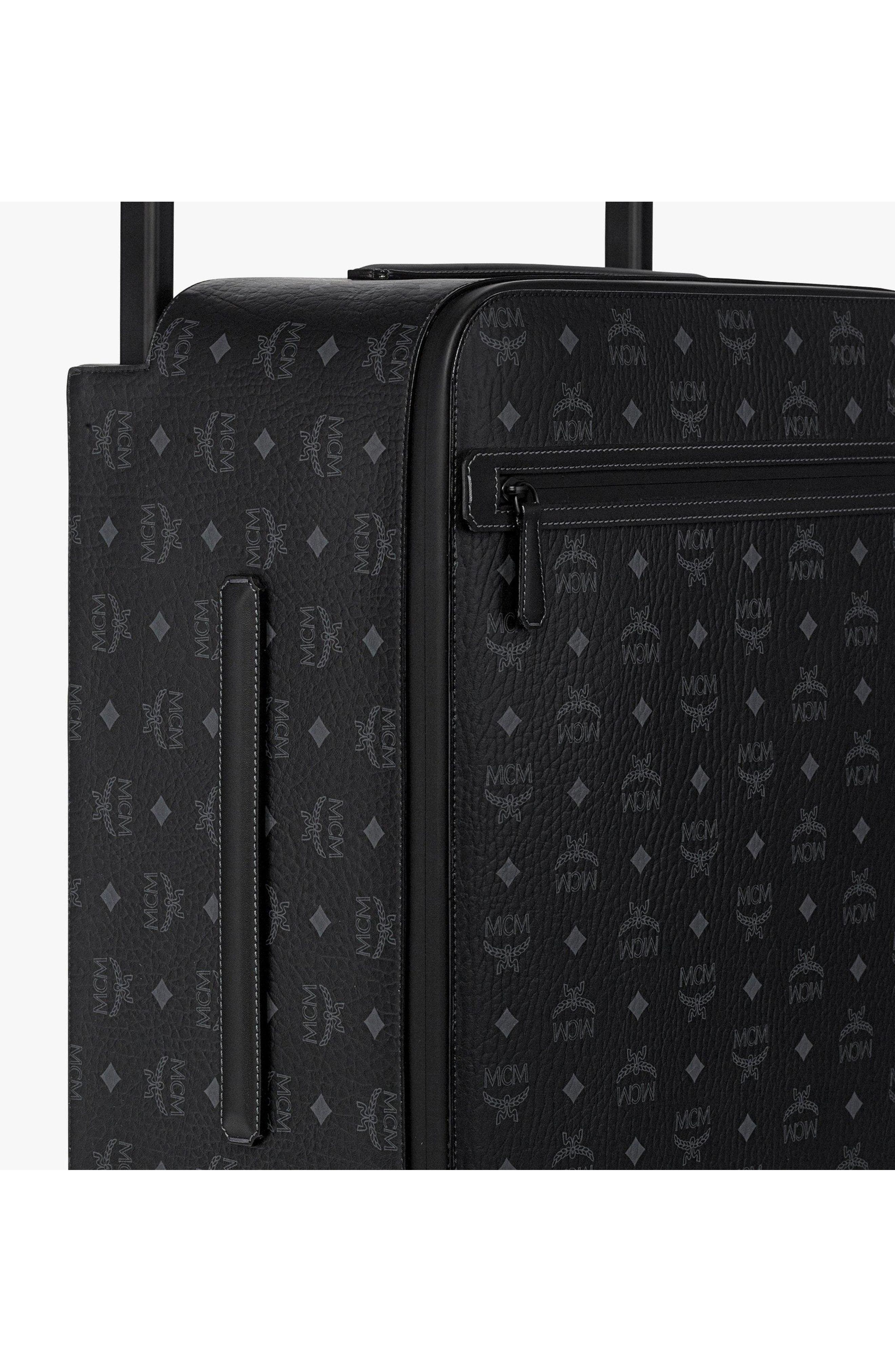 MCM Ottomar Cabin Trolley in Visetos, Alternate, color, Black