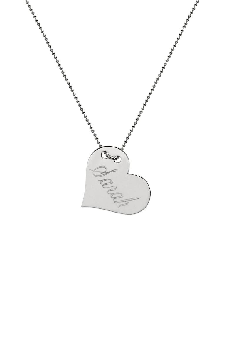 Personalized Heart Pendant Necklace, Main, color, STERLING SILVER