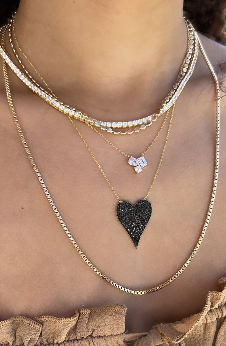 SHYMI Cubic Zirconia 3-Stone Pendant Necklace, Alternate, color, Silver