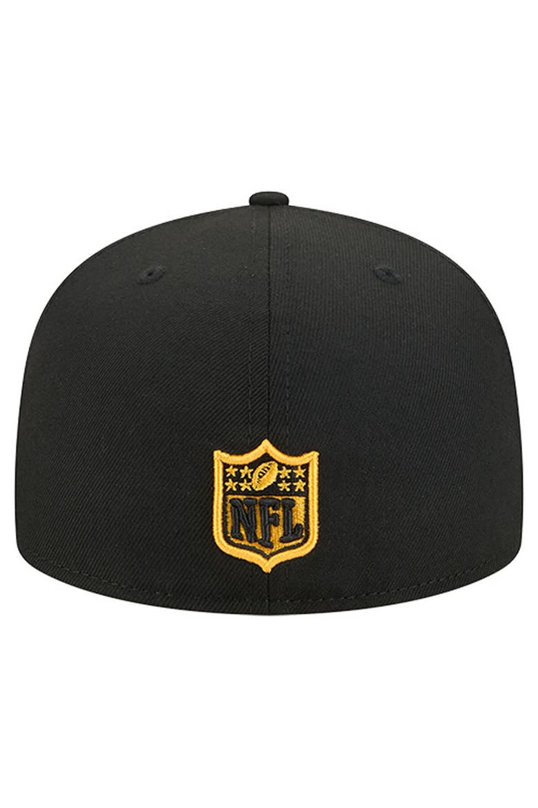 Men's New Era  Black Pittsburgh Steelers Group Chat 59FIFTY Fitted Hat, Alternate, color, Black