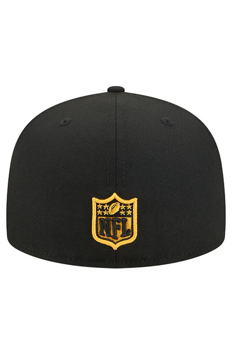New Era Men
s New Era  Black Pittsburgh Steelers Group Chat 59FIFTY Fitted Hat, Alternate, color, Black