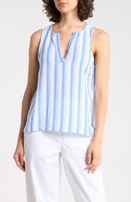 Splendid Split Neck Cotton Gauze Tank