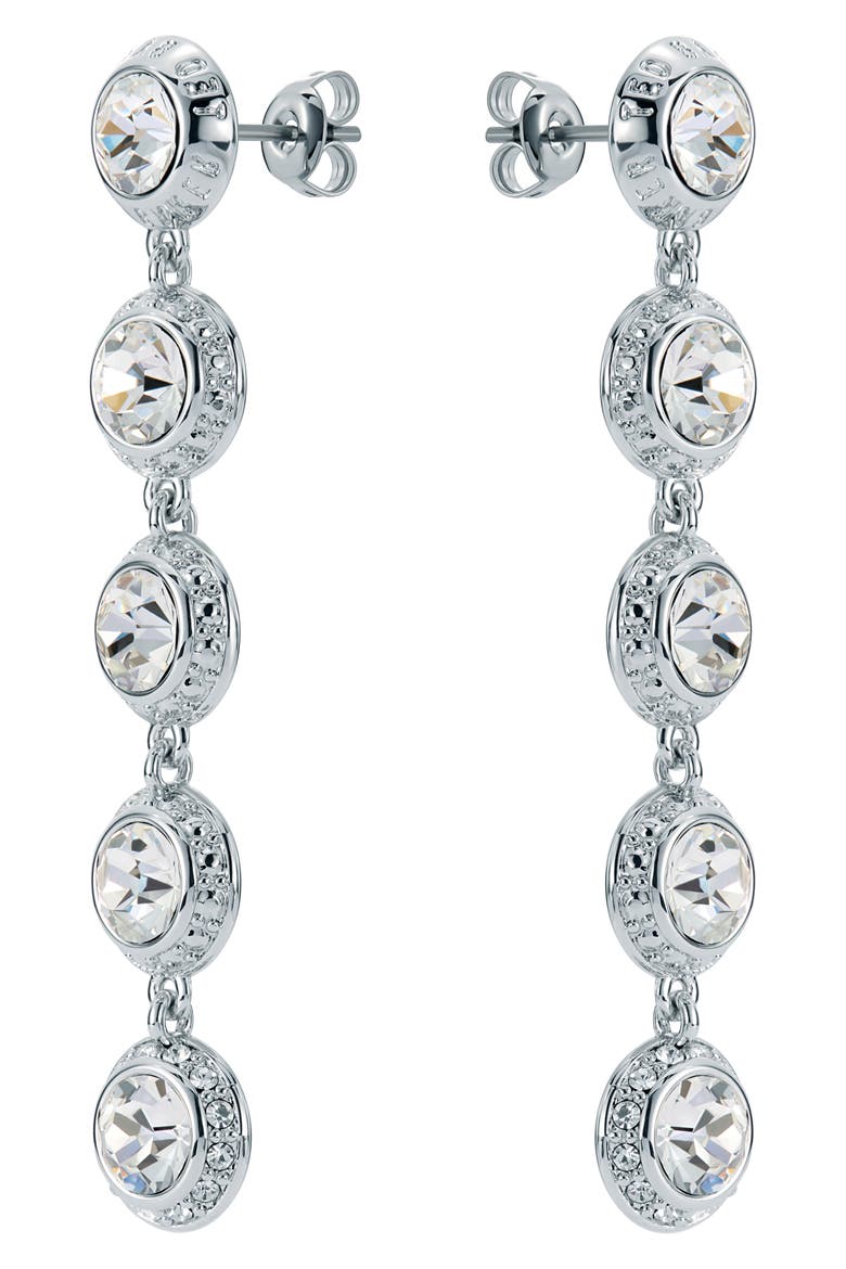 Sorella Linear Drop Earrings, Alternate, color, SILVER TONE/ CLEAR CRYSTAL