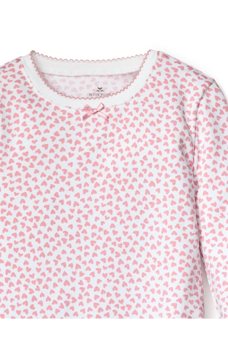 Petite Plume Kids' Sweethearts Fitted Two-Piece Pima Cotton Pajamas, Alternate, color, Pink