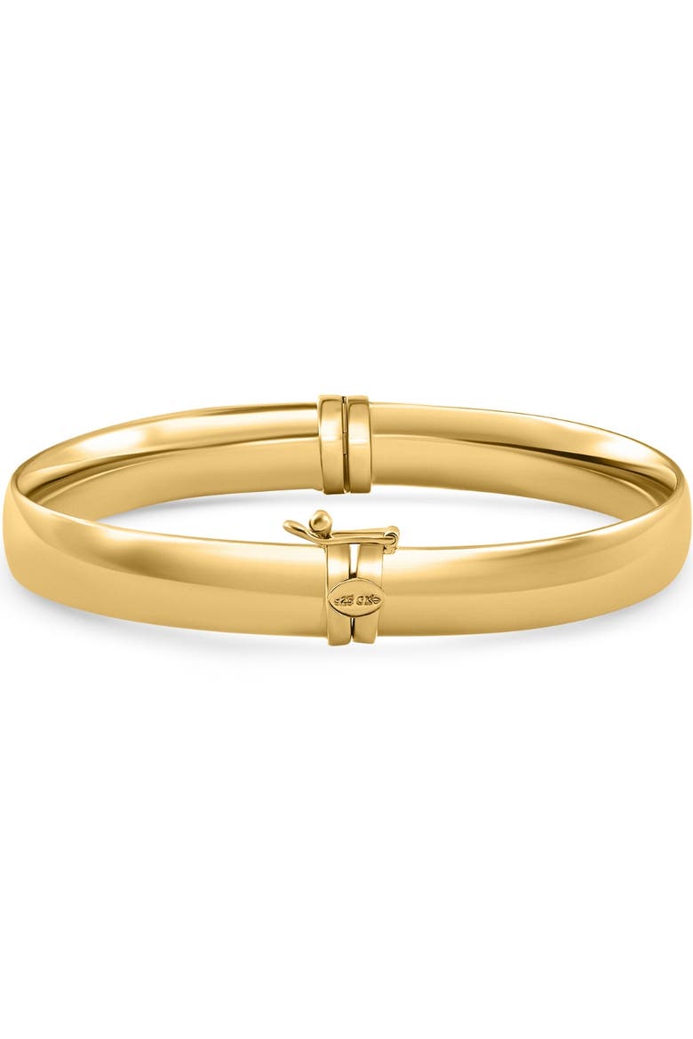 8mm Polished Bangle Bracelet 18k Gold Over Silver, Alternate, color, 18k Yellow Gold