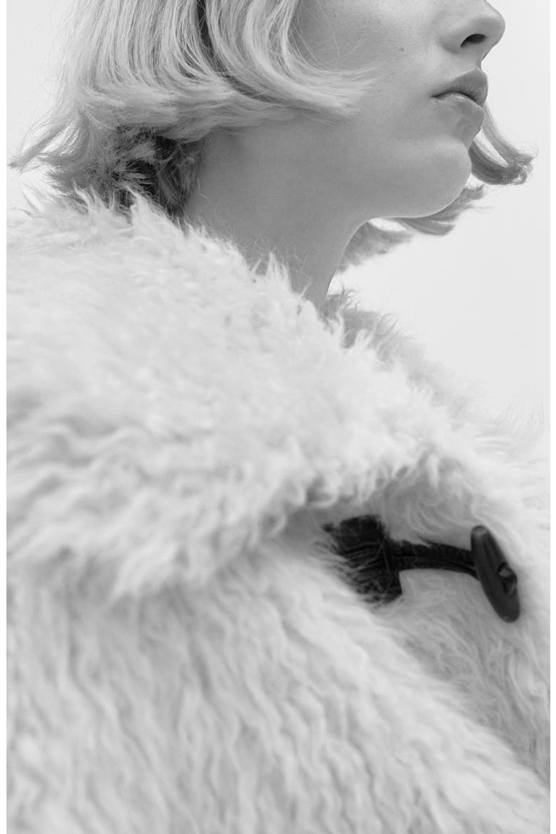Faux Fur Toggle Coat, Alternate, color, WHITE