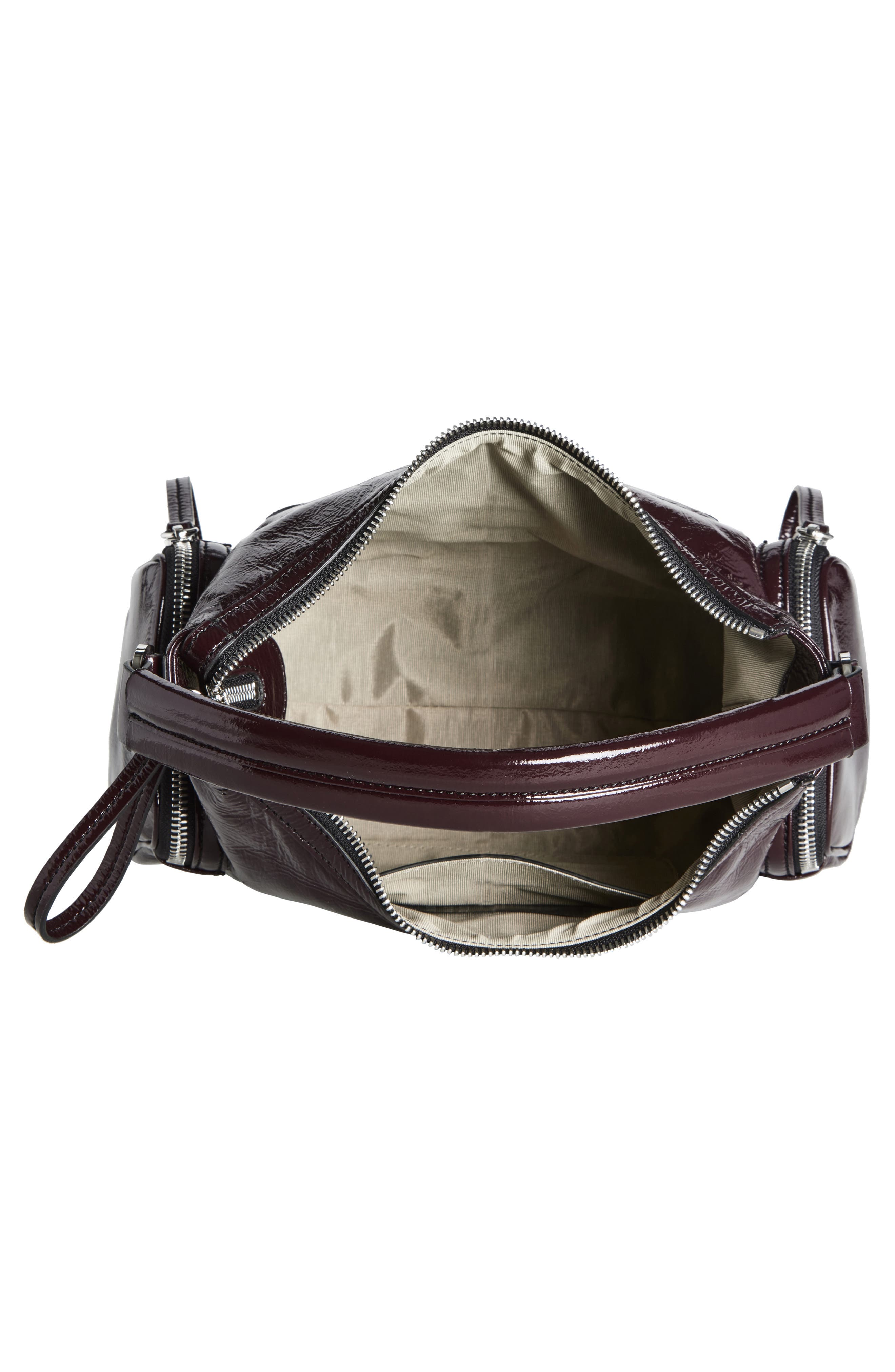 Stella McCartney Small Dartmoor Crinkled Patent Faux Leather Shoulder Bag, Alternate, color, Shiraz