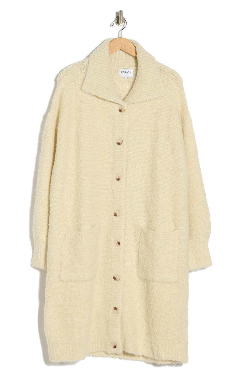 FRNCH Schana Long Cardigan, Alternate, color, Creme