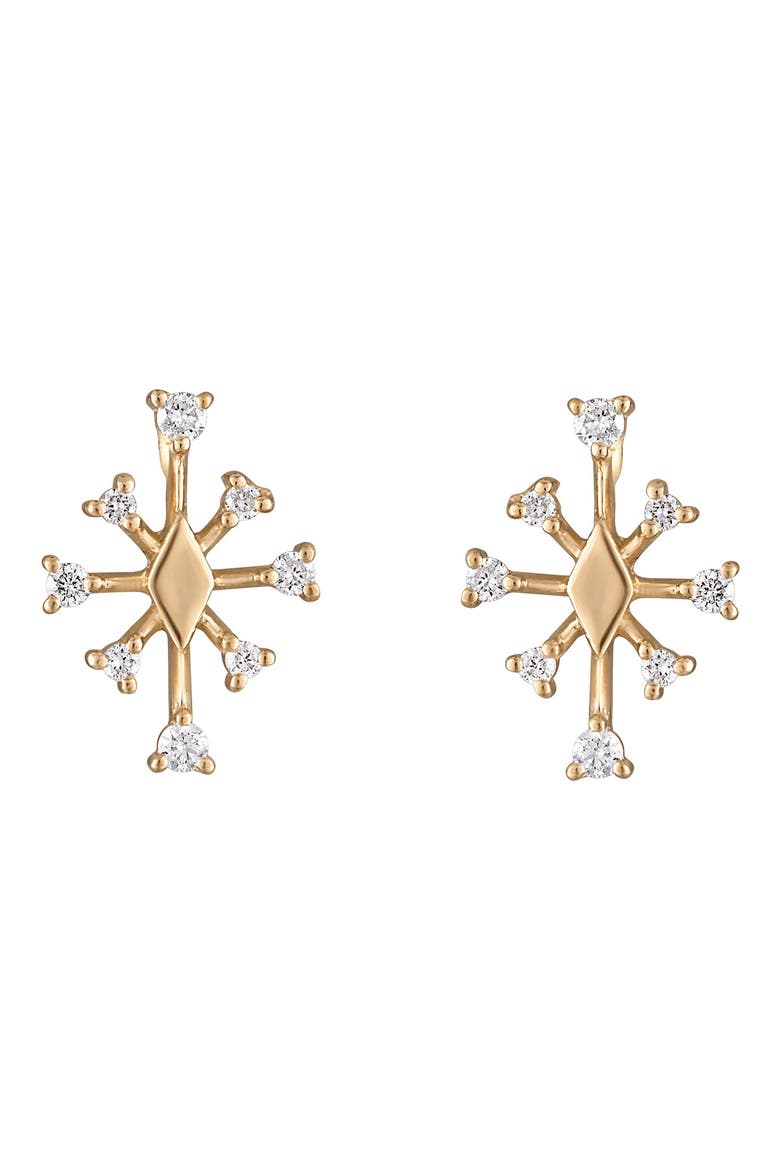 Small Sparkle Diamond Stud Earrings, Main, color, GOLD DIAMOND