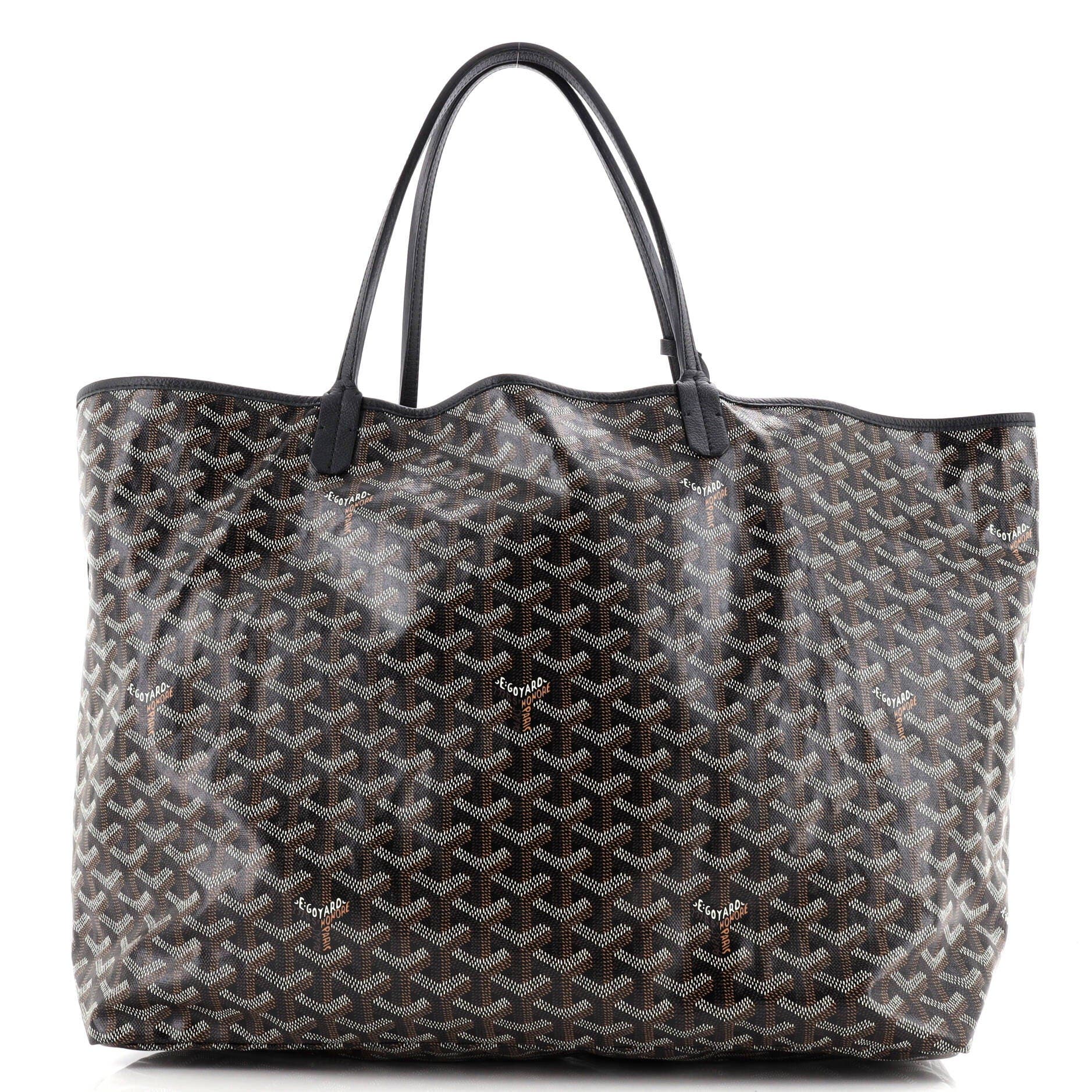 Pre-Owned Goyard Saint Louis Tote Coated Canvas XXL, Main, color, Black