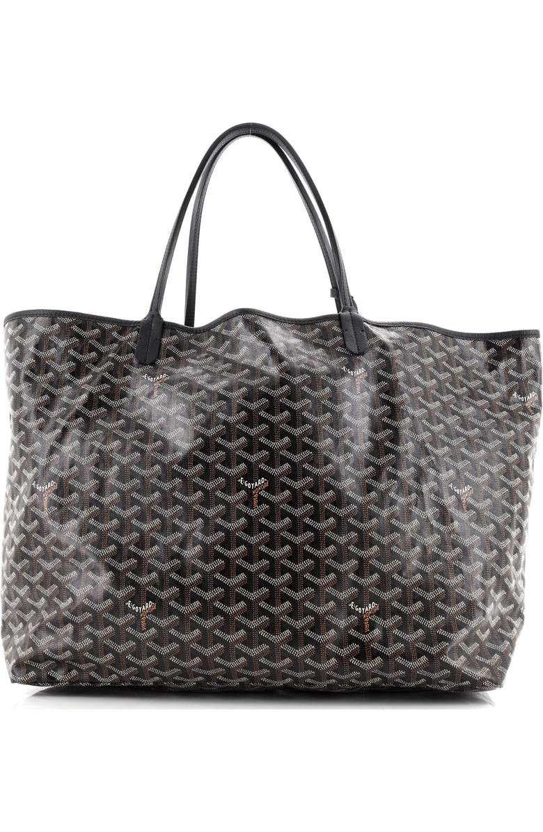 Pre-Owned Goyard Saint Louis Tote Coated Canvas XXL, Main, color, Black