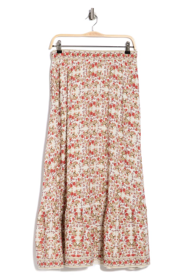 Floral Maxi Skirt, Alternate, color, CREAM/ DESERT ROSE PAISLEY