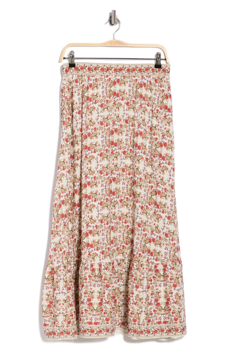 MAX STUDIO Floral Maxi Skirt, Main, color, Cream/ Desert Rose Paisley